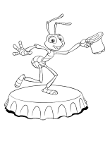 A coloring page of a bugs life